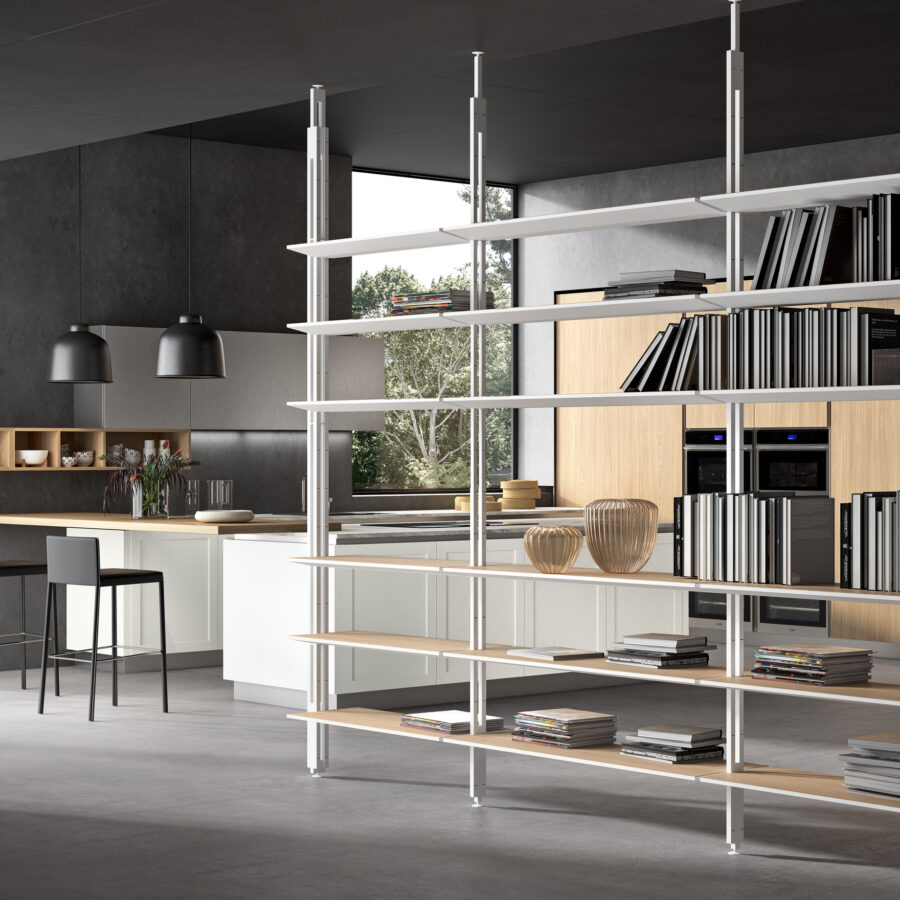 BOOKCASE WITH PARTITITION WALL - Mobilegno
